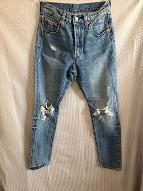 Levi's 501 S Women's High Rise Skinny Distressed Jeans W25 L30